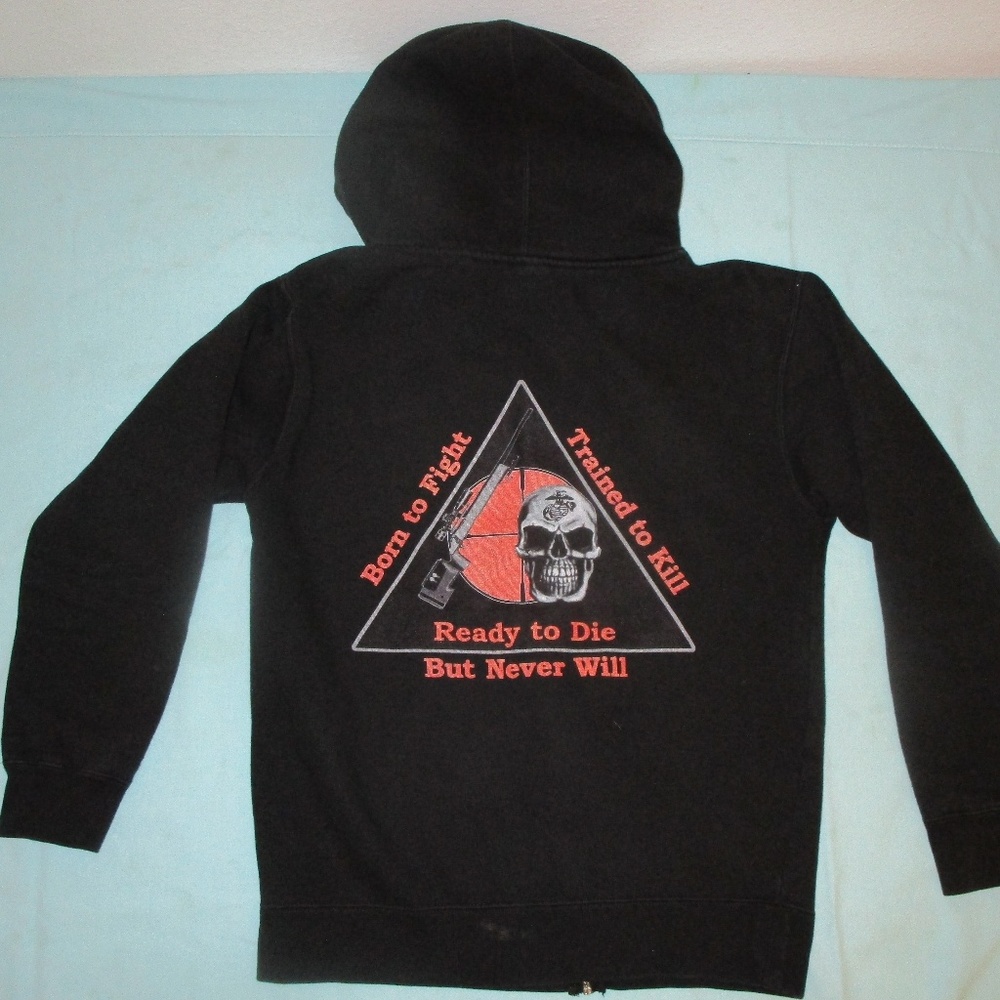 Joker Marine Corps Hoodie Jacket Sz S View 4